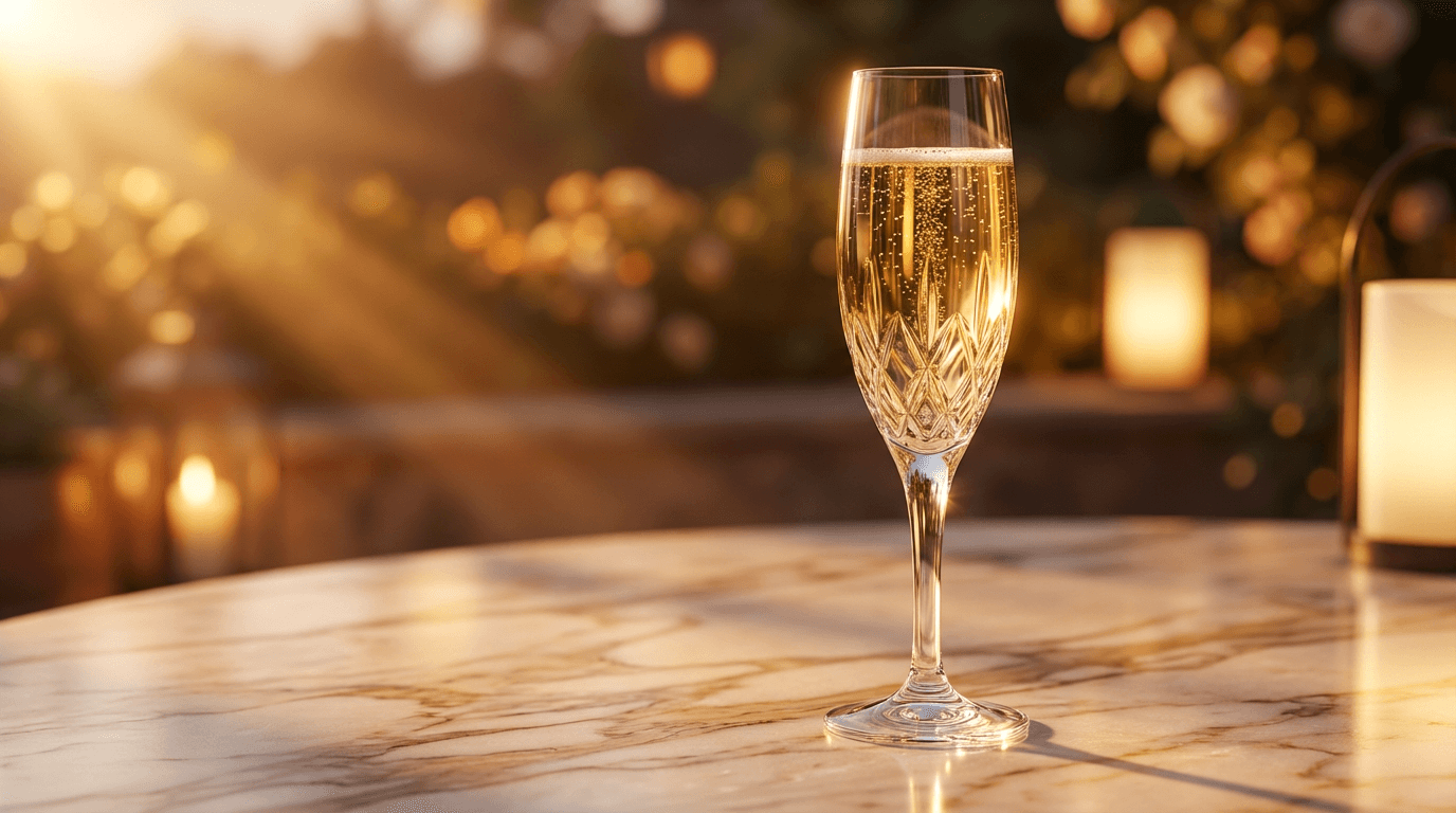 Server pouring champagne for guests